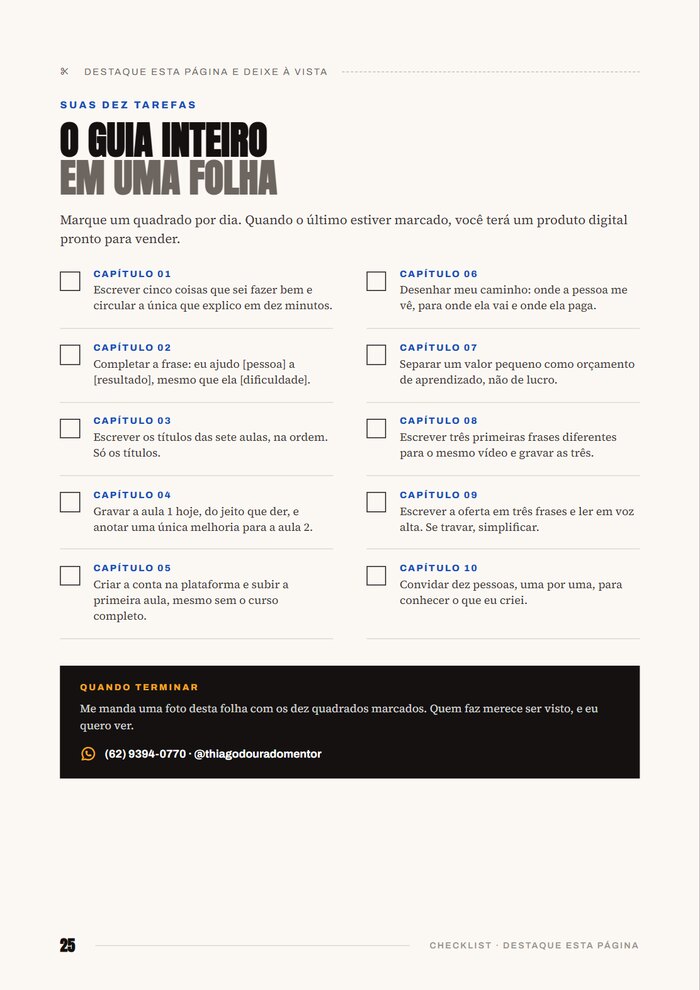 Checklist destacável