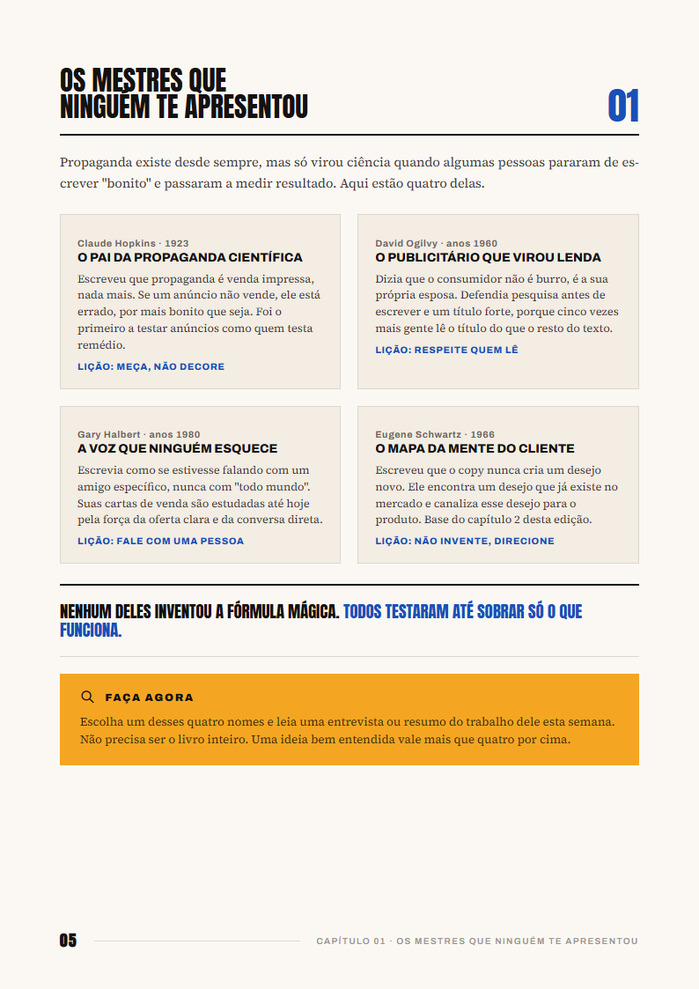Cap&iacute;tulo os mestres do copy